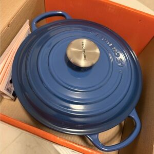 Le Creuset 3.5 Qt Shallow Cobalt Blue Cast Iron Casserole